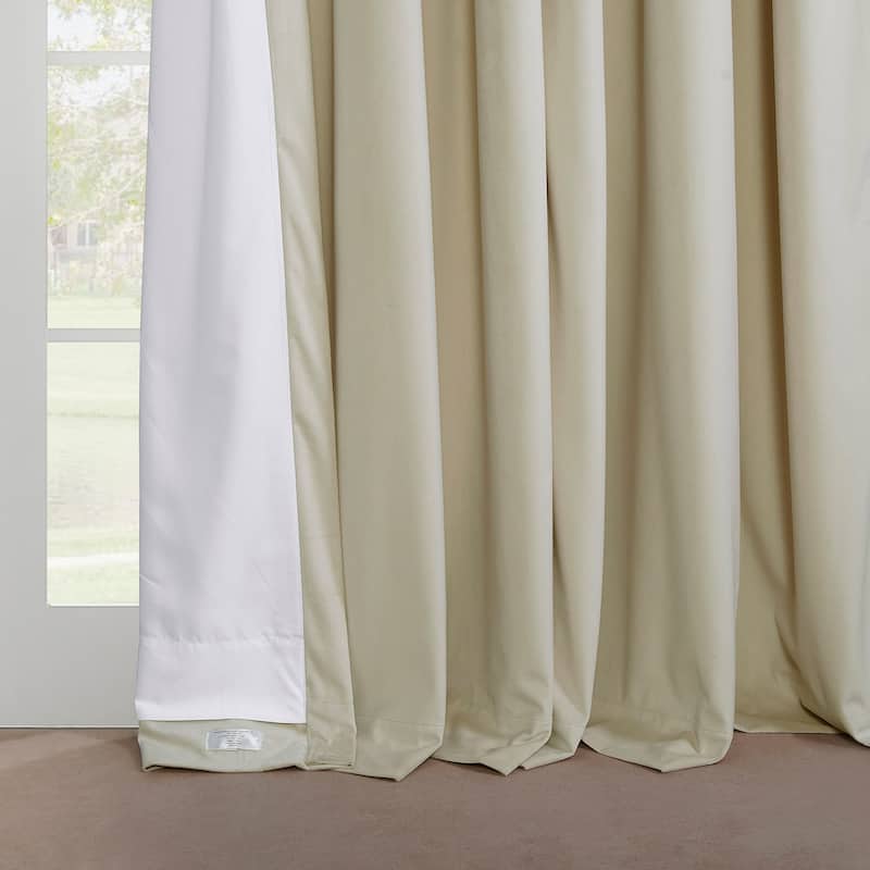 Exclusive Fabrics French Pleat Heritage Plush Velvet Room Darkening Curtains For Bedroom & Living Room Curtains (1 Panel)
