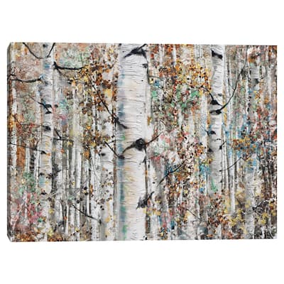 Jeweled Birches by Studio Arts Canvas Art Print