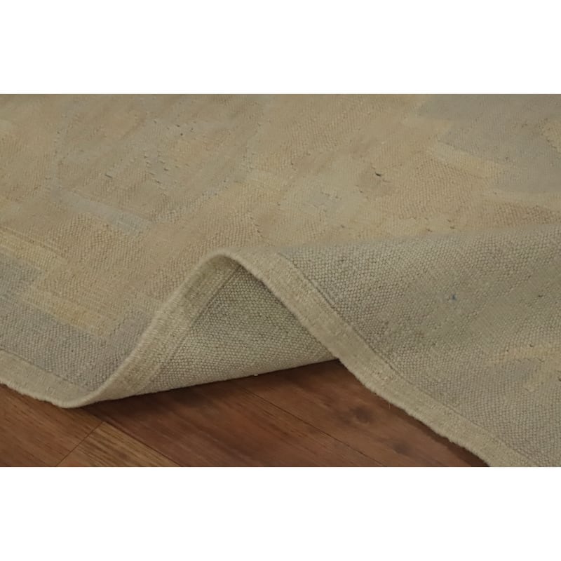 Hand Woven Oriental 100% Wool Carpet Southwestern Tribal Greys & Charcoal Kilim Runner Rug - 7' 9'' X 2' 0''