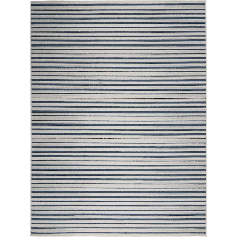 Nourison Calobra Traditional Geometric Stripe Indoor Outdoor Striped Area Rug