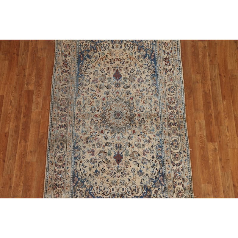 Clearance Antique Floral Nain Persian Wool Area Rug Hand-knotted - 3'10" x 6'6"