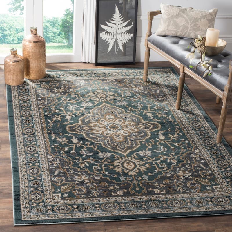 SAFAVIEH Lyndhurst Ledja Traditional Oriental Rug - 8' x 10' - Teal/Grey - Rectangle