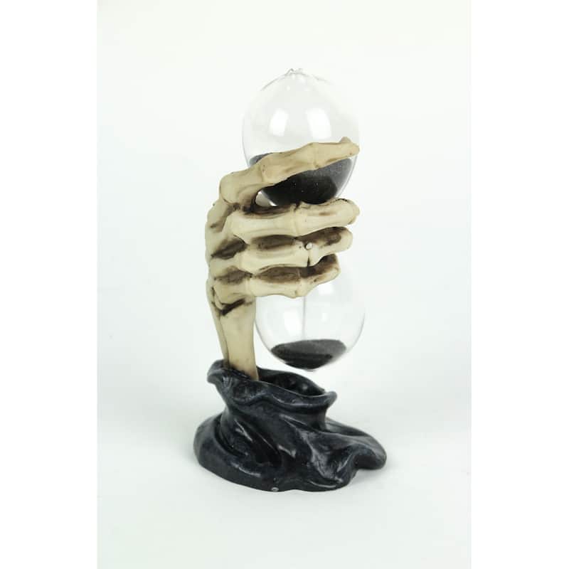 Creepy Skeleton Hand Bone Finish Hourglass Sand Timer - 6.5 X 3 X 2.5 inches