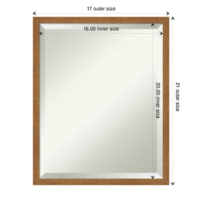 Beveled Wood Bathroom Wall Mirror - Carlisle Blonde Narrow Frame - Carlisle Blonde Narrow