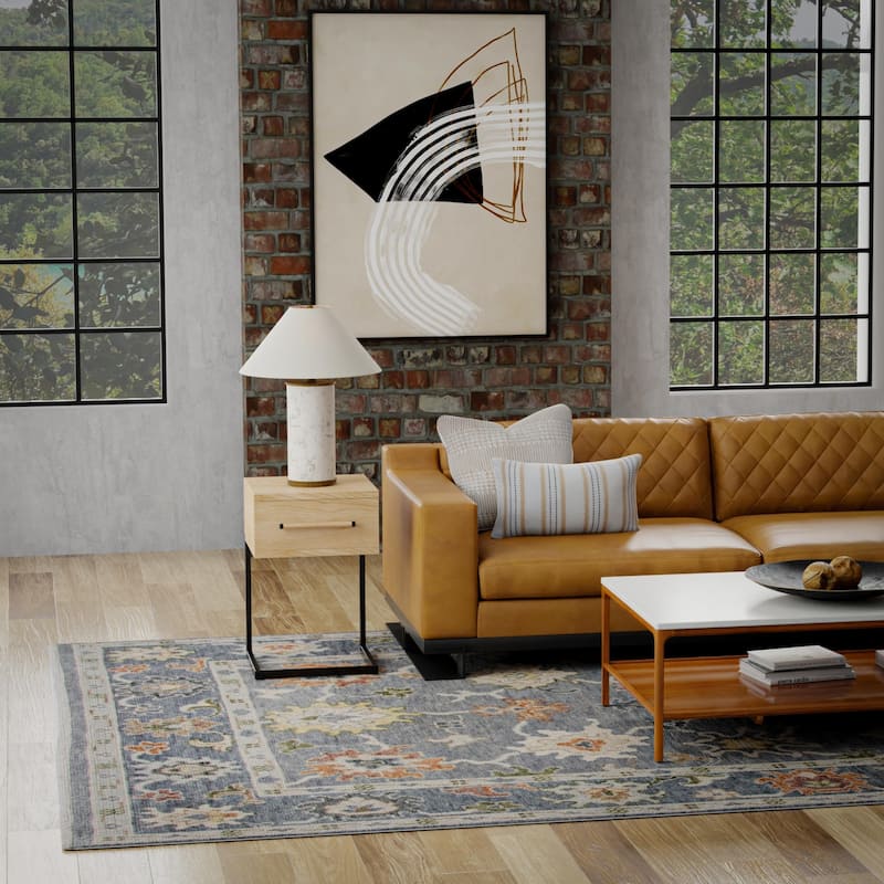 Alora Decor Lush Grey Floral Hand Knotted Wool Area Rug