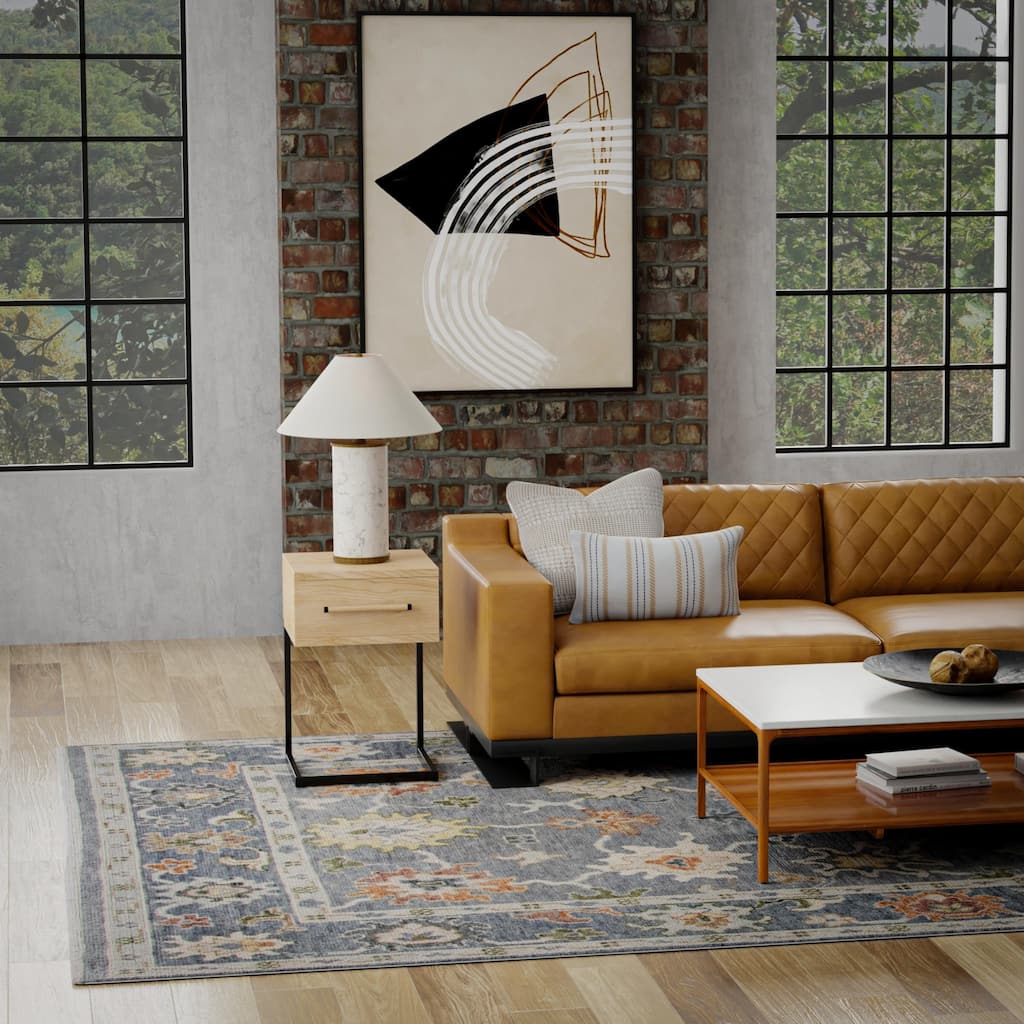 Alora Decor Lush Grey Floral Hand Knotted Wool Area Rug