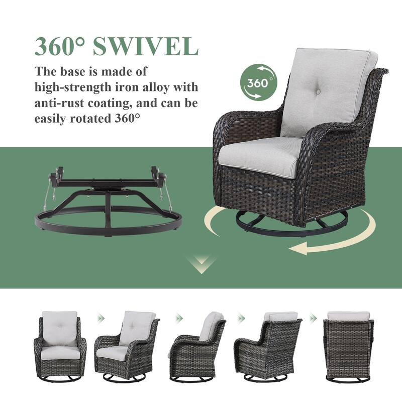 Gymojoy 7 Piece Outdoor Sofa Swivel Rocker Chairs Set