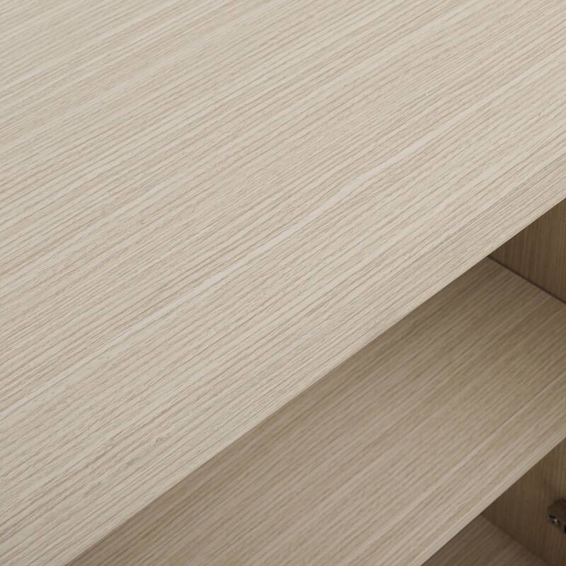 Wood Grain Storage Cabinet with Adjustable Shelves