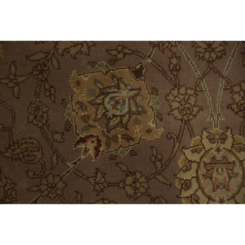 Hand Knotted Oriental 100% Wool Carpet Traditional All-Over Purples Peshawar Area Rug - 8' 2'' X 8' 1''