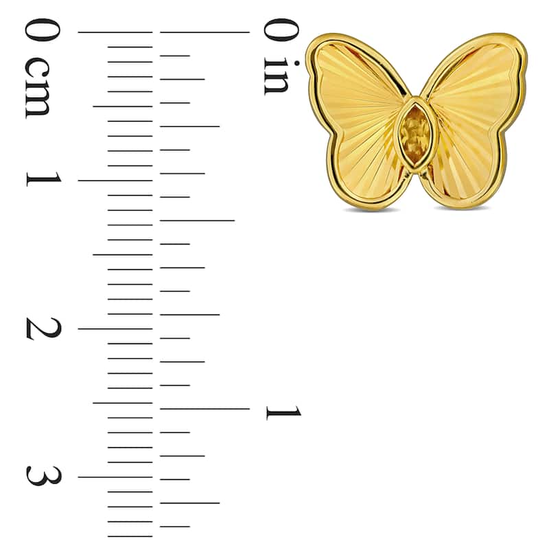 Miadora 1/7ct TGW Marquise-Cut Citrine Butterfly Stud Earrings in Yellow Plated Sterling Silver