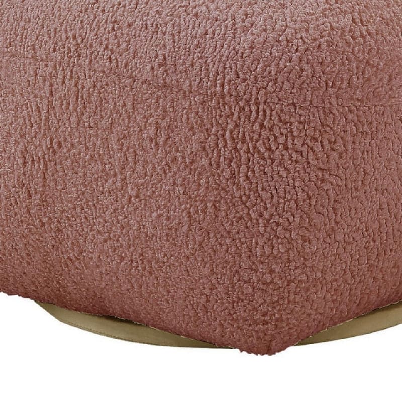 27 Inch Teddy Sherpa Fabric Curved Accent Chair, Swivel Function