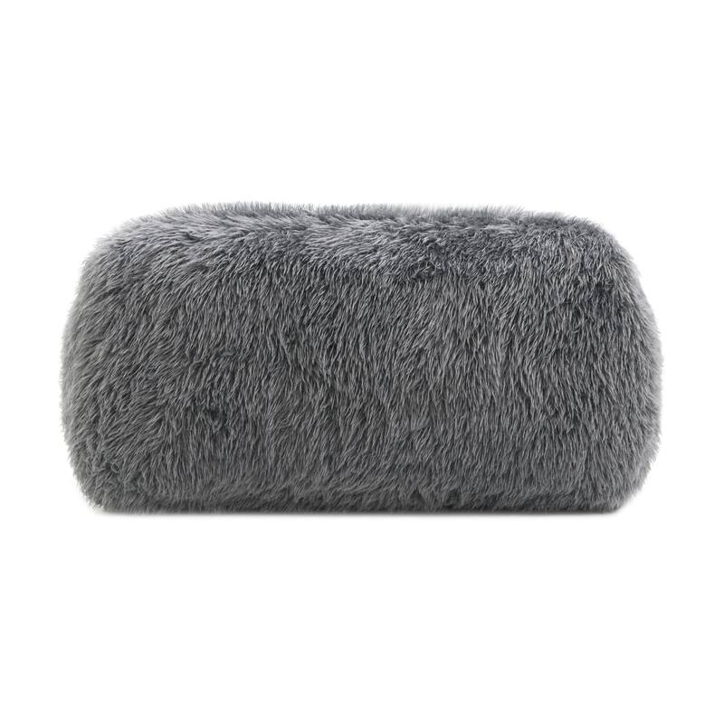 Furniture of America Cynra Modern 66-inch Faux Fur Loveseat with Ball Pillow
