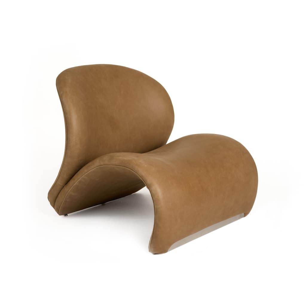 Modrest Donovan Modern Brown Leather Accent Chair