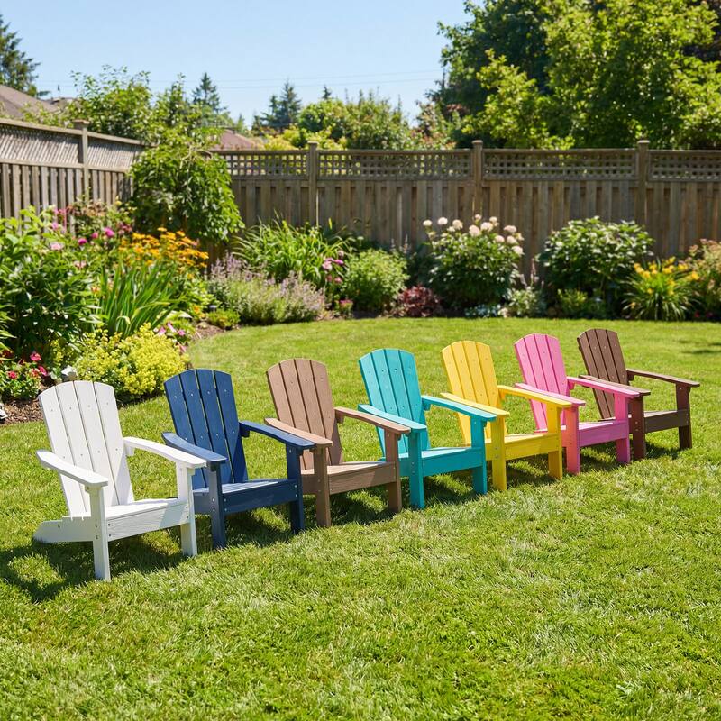 Gymax 2PCS Kid's Adirondack Chair All-Weather HDPE Toddler Lawn Chair