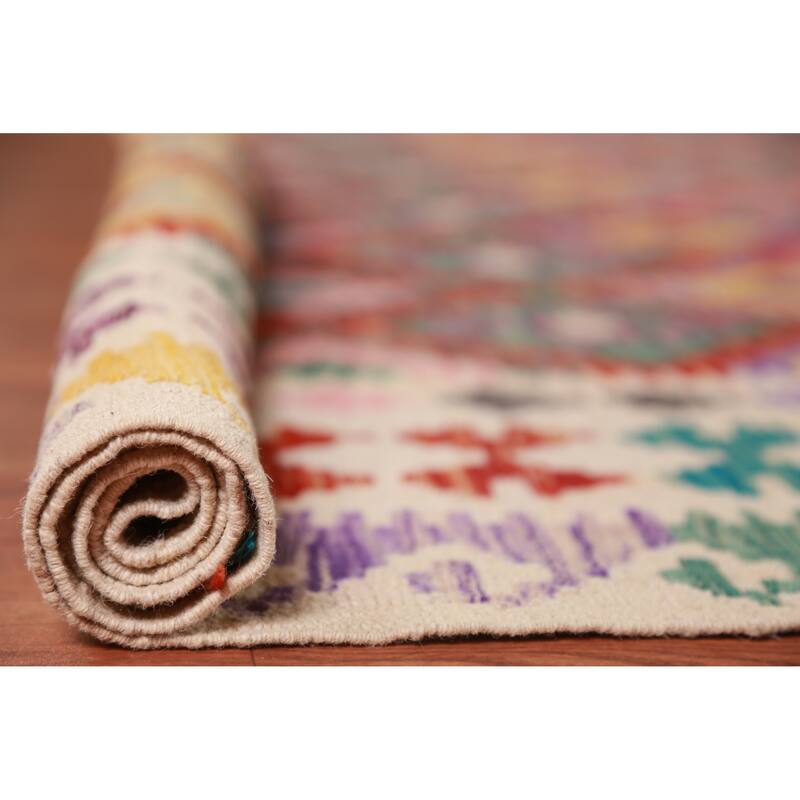 Trellis Kilim Oriental Large Rug Hand-Woven Wool Carpet - 10'3"x 16'2"