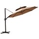 preview thumbnail 48 of 46, Crestlive Products Luxury 11.5 Ft Patio Cantilever Umbrella with Round Double Top