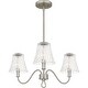 preview thumbnail 1 of 5, McKinney 3-Light Brushed Nickel Chandelier