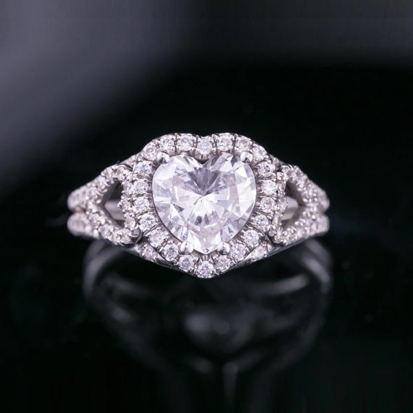 Auriya 18k Gold 1 7/8cttw Heart Shape Halo Diamond Engagement Ring Certified. Opens flyout.