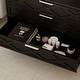 preview thumbnail 13 of 16, 31.5 Inch Wide Nightstand with 3 Drawers Black Wooden Bedside Table