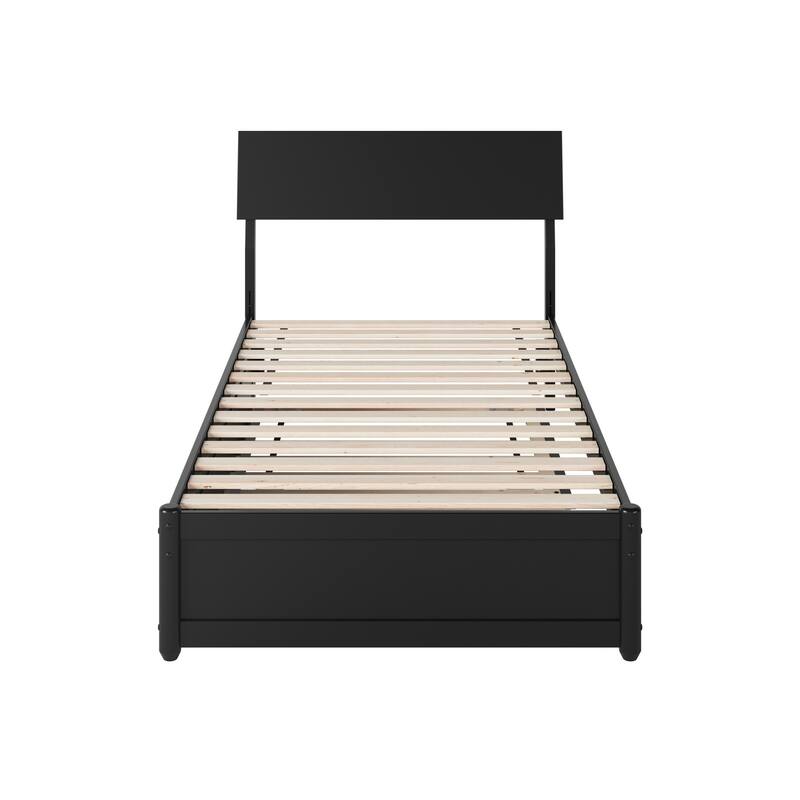 Norla Wood Platform Bed with Trundle