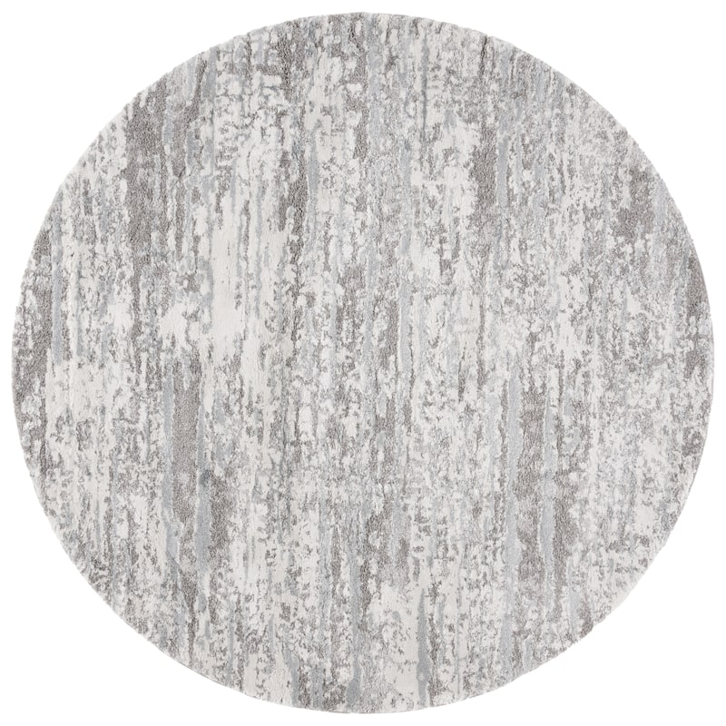 SAFAVIEH Century Chita Modern Abstract Rug - 6'7" Round - Grey/Ivory