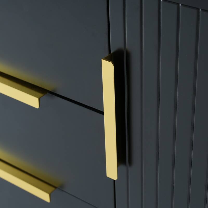 GDFStudio - Caldora Modern Wall-Mounted Bathroom Vanity with 2 Storage Drawers and Resin Sink - 36'W