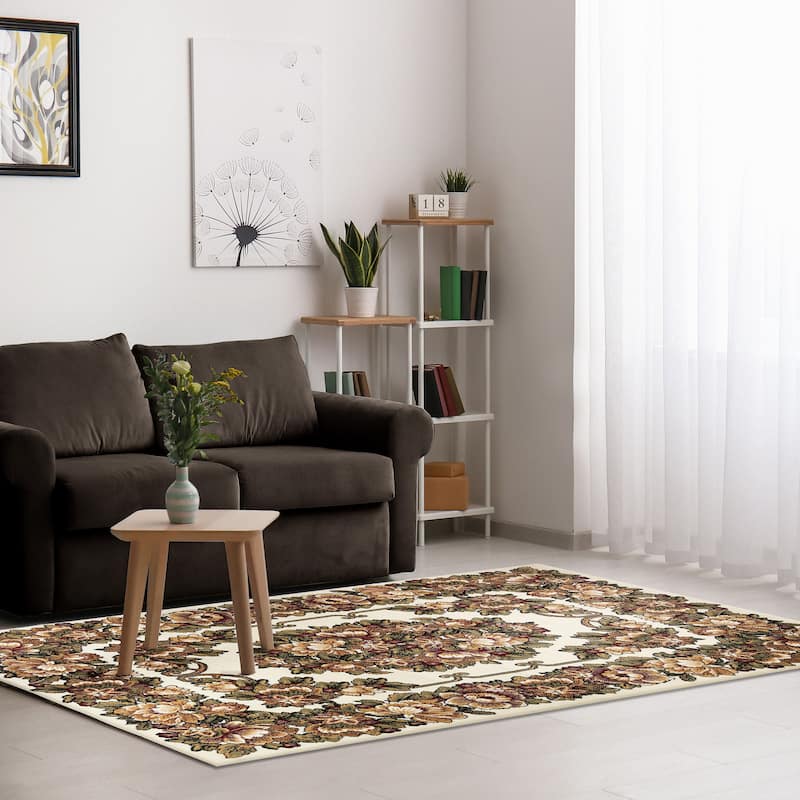 Liora Manne Aurora Aubusson Indoor Rug Ivory 5'3"' x 7'6"