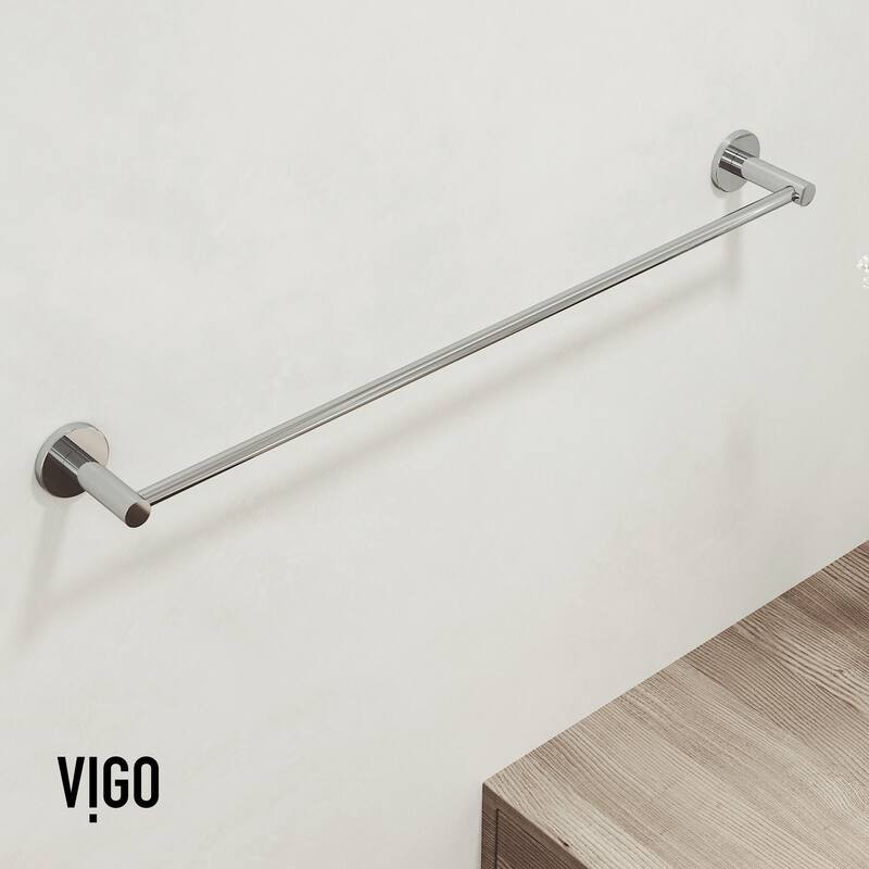 VIGO Cass 4-Piece Bathroom Hardware Accessory Set with 24 in. Towel Bar, Toilet Paper Holder, Hand Towel Holder, Hook