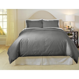 Pointehaven Farmhouse Plaid 180 GSM Cotton Flannel Oversized Duvet Set