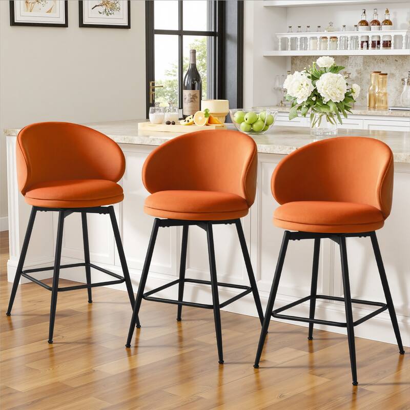 26"/ 30" Upholstered Swivel Bar Stools Counter Height Barstool