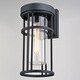 preview thumbnail 10 of 10, VAXCEL Crestline 14 in. H 1-Light Black Dusk to Dawn Sensor Outdoor Wall Sconce, Rust-Resistant Aluminum, Clear Glass Shade