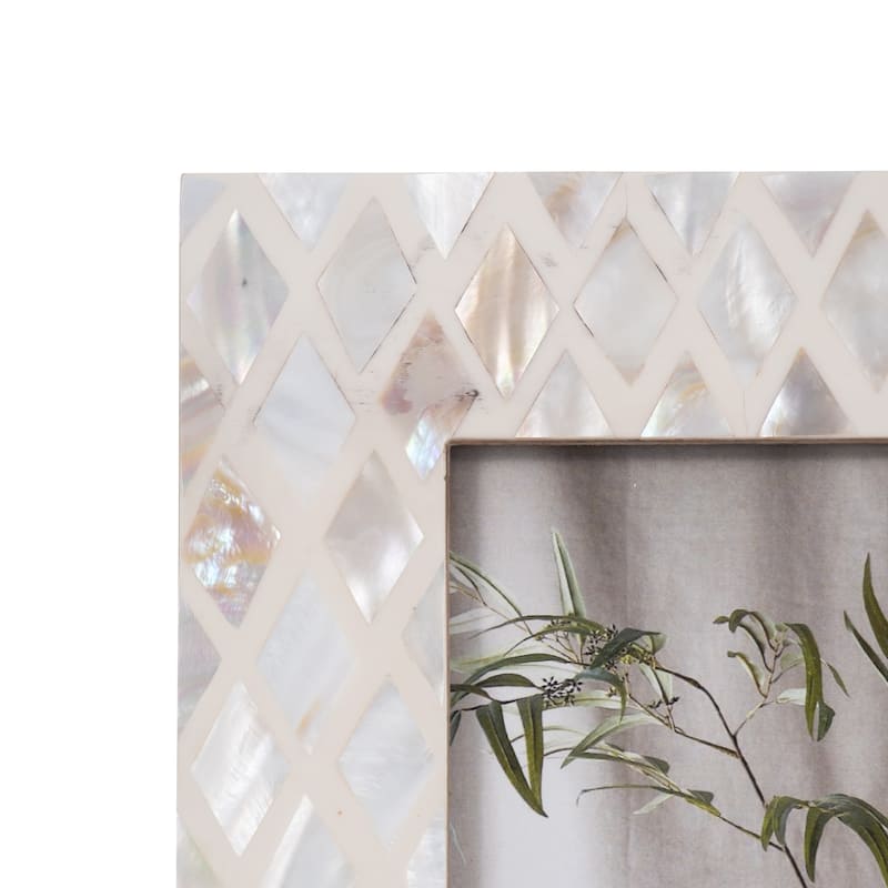 Sagebrook Home Capiz Shell Diamond Photo Frame