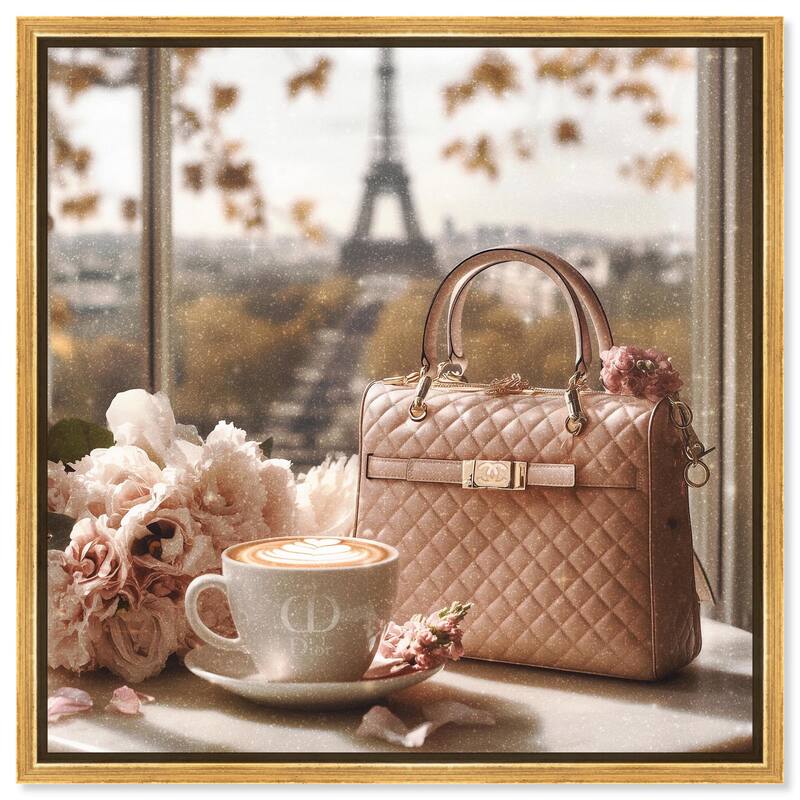 Glam by the Window Paris Canvas by Art Remedy - Gold - 40" x 40"