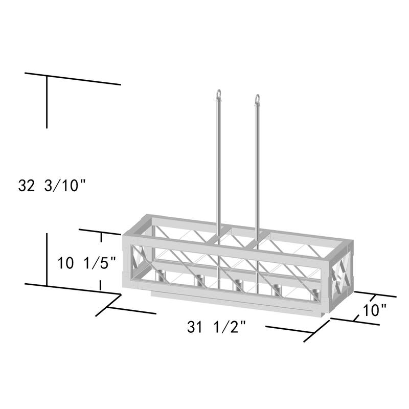 5-Light Farmhouse Square/Rectangle Kitchen Island Chandelier with Solid Wood Accent