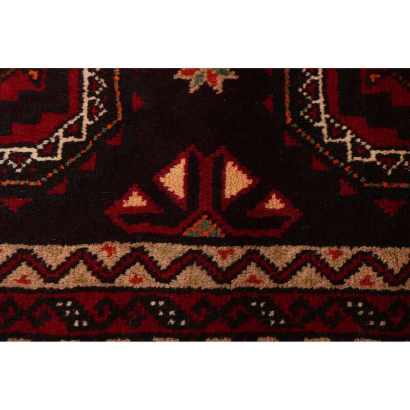 ECARPETGALLERY Hand-knotted Teimani Dark Burgundy Wool Rug - 3'3 x 5'10