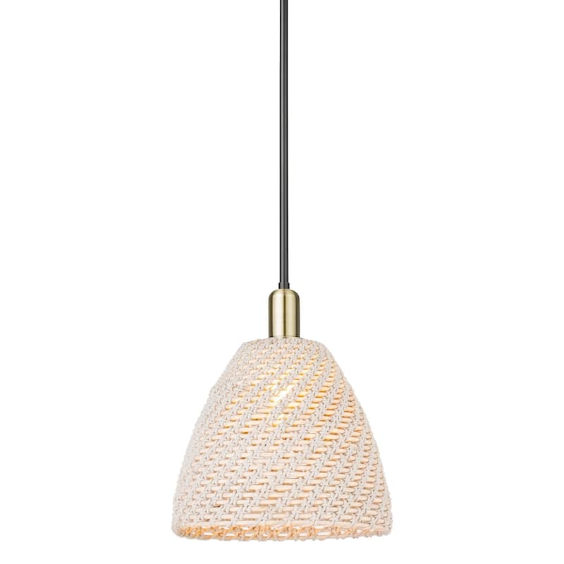 Innovations Lighting 716-1S-14-12 Natural Ballston Dome Pendant - Black Antique Brass / Natural