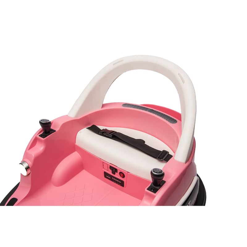 12V Kids Ride-On Bumper Car for Ages 1.5-5, Remote Control with Bluetooth & 360° Spin, Safety Belt - Pink