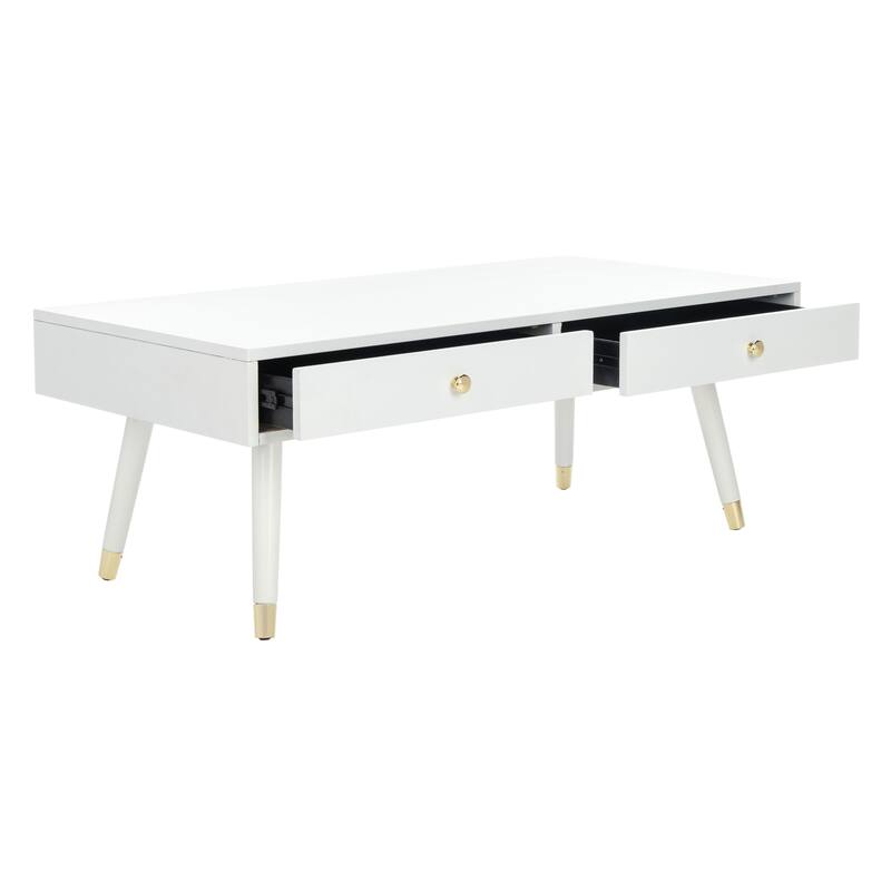 SAFAVIEH Levinson Mid-Century Gold Cap Coffee Table - 48" x 24" x 18"