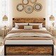 preview thumbnail 11 of 23, Full/Queen/King Size Metal Bed Frame with 4 Storage Drawers and Wood Headboard Full - NO Drawer
