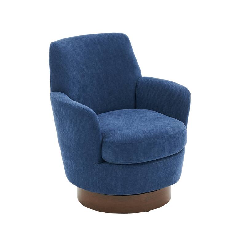 Modern Swivel Barrel Chair with Gold Stainless Steel Base