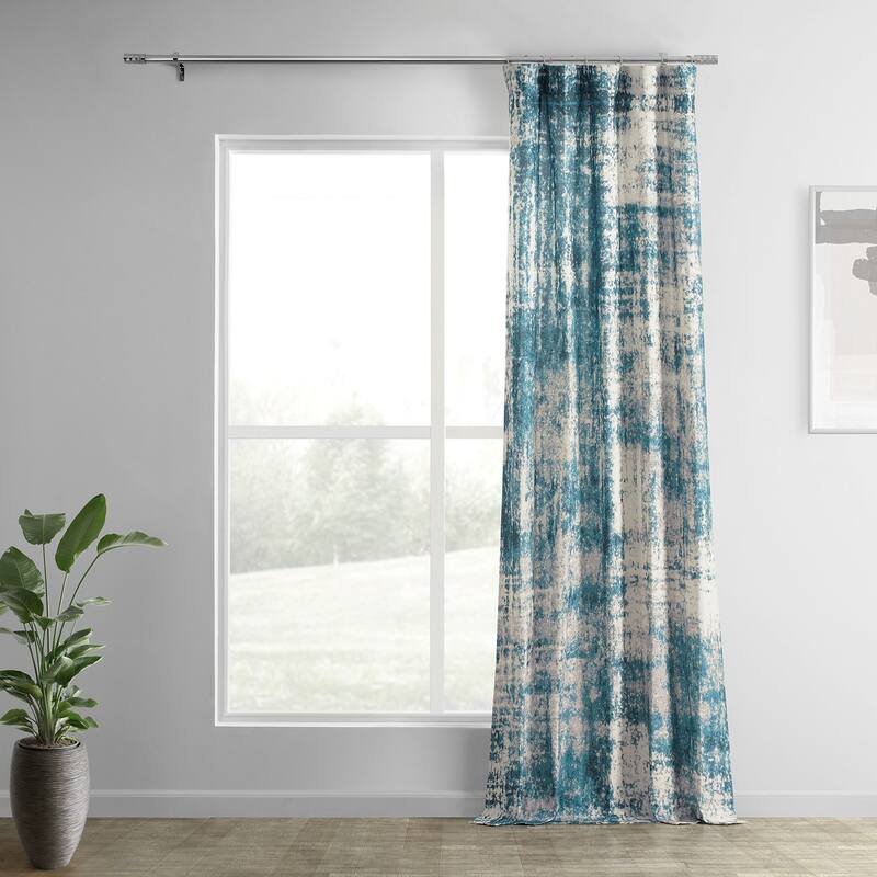 Exclusive Fabrics Textured Cotton Printed Curtains for Bedroom and Living room (1 Panel)