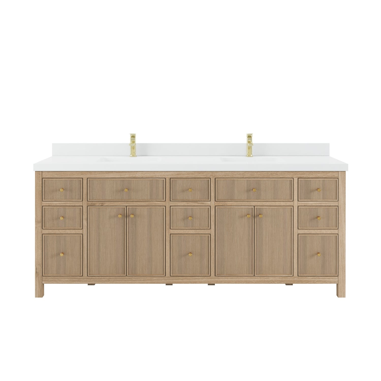Willow Collections 84 in. W x 22 in. D Sonoma Teak Double Sink Bathroom Vanity with Countertop