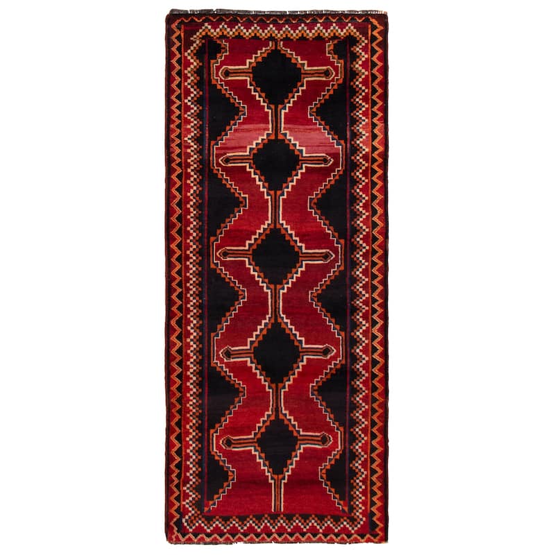 ECARPETGALLERY Hand-knotted Melis Vintage Red Wool Rug - 3'10 x 9'2 - Red - 3'10 x 9'2