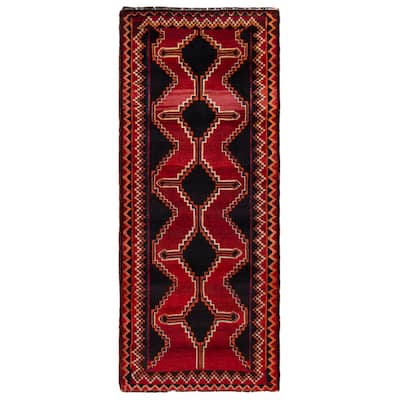 ECARPETGALLERY Hand-knotted Melis Vintage Red Wool Rug - 3'10 x 9'2