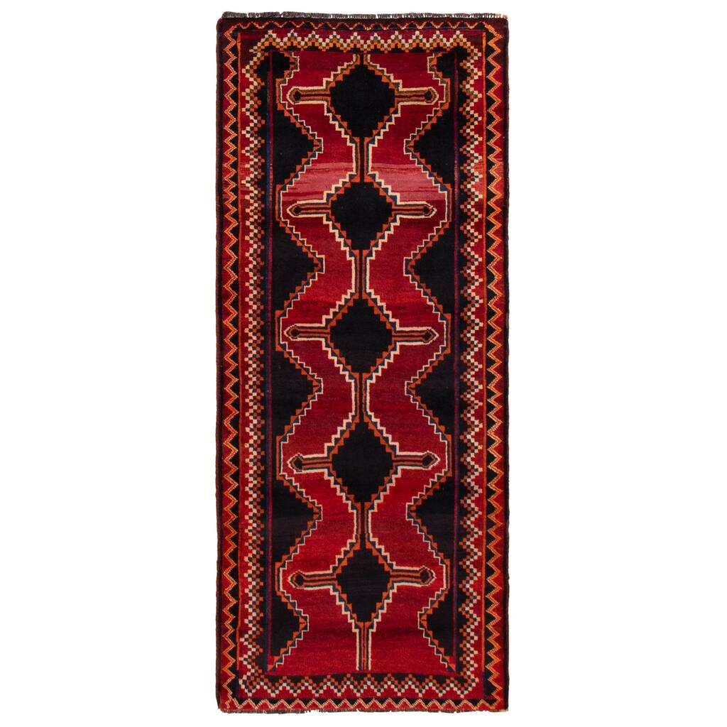 ECARPETGALLERY Hand-knotted Melis Vintage Red Wool Rug - 3'10 x 9'2