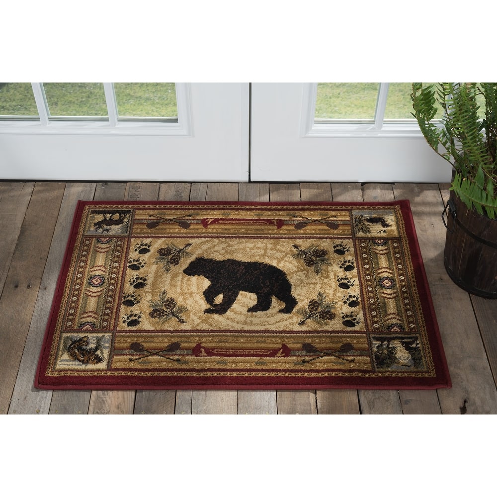 Natural Lodge Transitional Graphic Indoor Area Rug