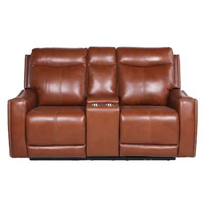 Numero 72" Upholstered Power Reclining Loveseat, Cognac