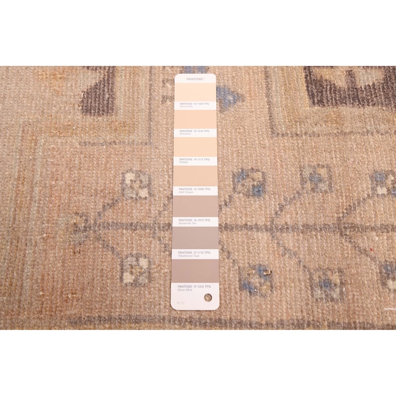 ECARPETGALLERY Hand-knotted Antalya Vintage Tan Wool Rug - 3'5 x 8'6