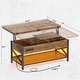 preview thumbnail 7 of 27, Lift Top Coffee Table with LED Lights and USB Port, Modern Farmhouse Convertible Dining Table