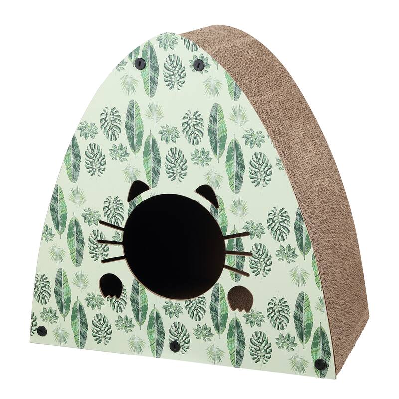 Koko 19" Cardboard Triangle Cat Cave Scratcher with Catnip